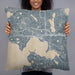 Person holding 22x22 Custom Wayzata Minnesota Map Throw Pillow in Afternoon