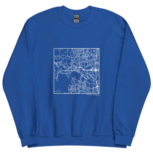 Wayzata Minnesota  Map Unisex Crewneck Sweater with City inscription in Royal Blue