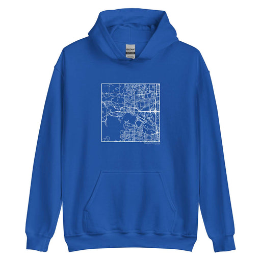 Wayzata Minnesota  Map Unisex Hoodie Sweater with City inscription in Royal Blue