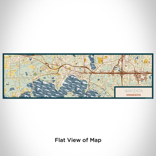 Flat View of Map Custom Wayzata Minnesota Map Enamel Mug in Woodblock