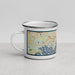 Left View Custom Wayzata Minnesota Map Enamel Mug in Woodblock