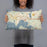 Person holding 20x12 Custom Wayzata Minnesota Map Throw Pillow in Woodblock
