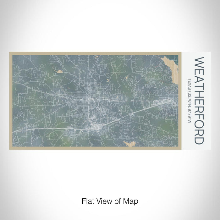 Rendered View of Weatherford Texas Map on 17oz Stainless Steel Insulated Bottle with printed afternoon style map