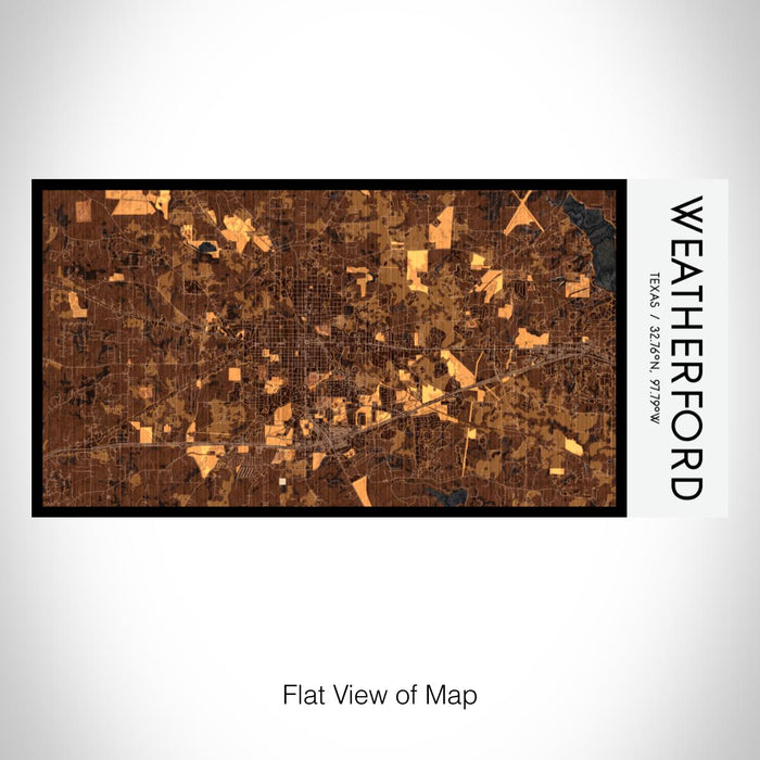 Rendered View of Weatherford Texas Map on 17oz Stainless Steel Insulated Bottle with printed ember style map