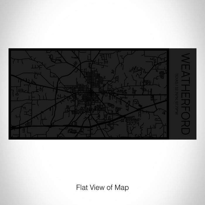 Rendered View of Weatherford Texas Map on 17oz Stainless Steel Insulated Cola Bottle in Stainless in Matte Black