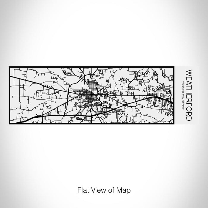 Rendered View of Weatherford Texas Map on 10oz Stainless Steel Insulated Cup in Matte White with Sliding Lid
