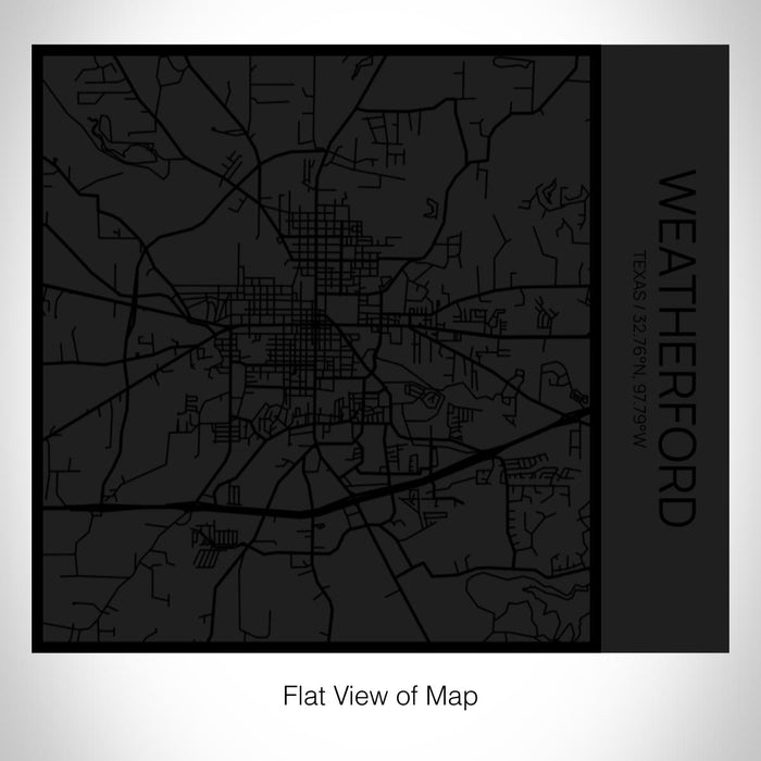 Rendered View of Weatherford Texas Map on 17oz Stainless Steel Insulated Tumbler in Matte Black with Tactile Lines