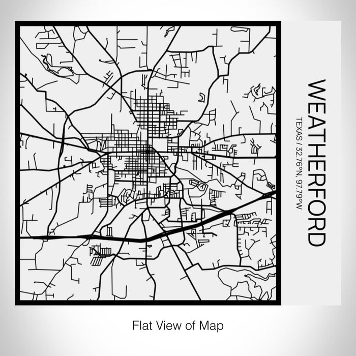 Rendered View of Weatherford Texas Map on 17oz Stainless Steel Insulated Tumbler in Matte White with Tactile Lines