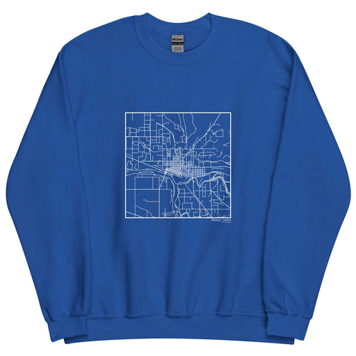 Weiser Idaho  Map Unisex Crewneck Sweater with City inscription in Royal Blue