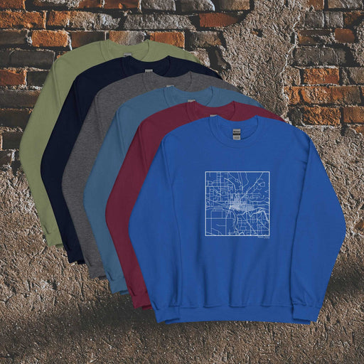 Weiser Idaho  Map Unisex Crewneck Sweaters in Multiple Colors