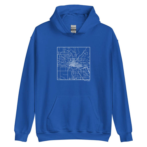 Weiser Idaho  Map Unisex Hoodie Sweater with City inscription in Royal Blue