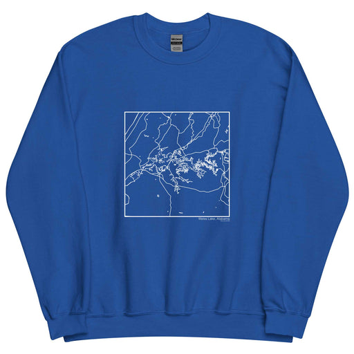 Weiss Lake Alabama  Map Unisex Crewneck Sweater with City inscription in Royal Blue