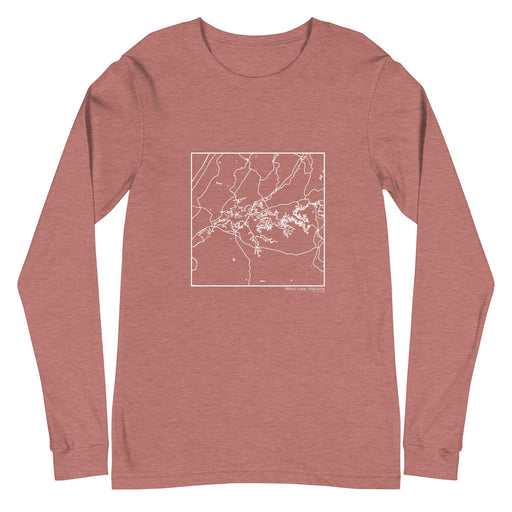 Weiss Lake Alabama  Map Unisex Long-Sleeve T-shirt with City inscription in Heather Mauve