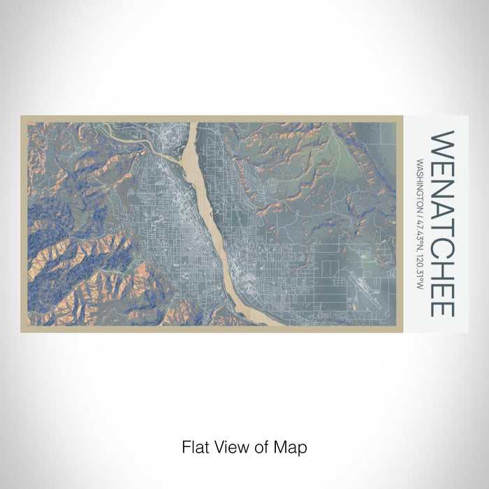 Rendered View of Wenatchee Washington Map on 17oz Stainless Steel Insulated Bottle with printed afternoon style map