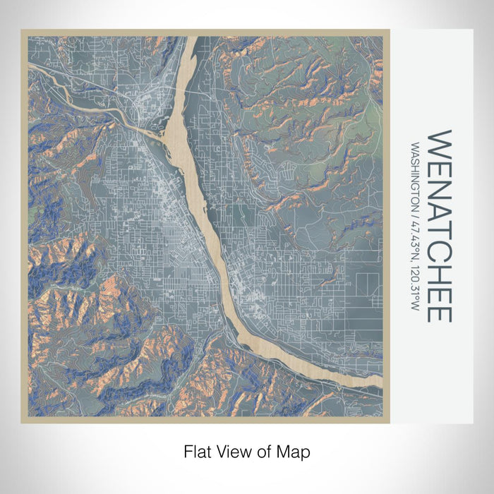 Rendered View of Wenatchee Washington Map on 17oz Stainless Steel Insulated Tumbler in Afternoon Map Style