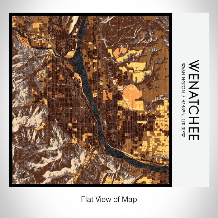 Rendered View of Wenatchee Washington Map on 17oz Stainless Steel Insulated Tumbler in Ember Map Style