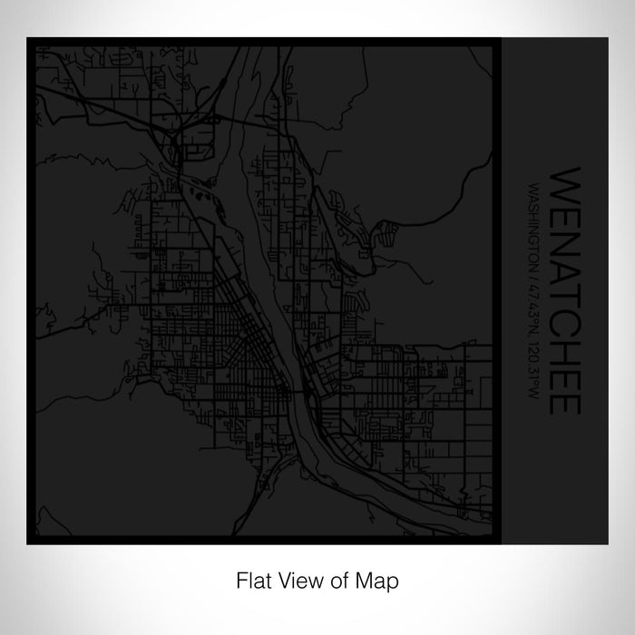 Rendered View of Wenatchee Washington Map on 17oz Stainless Steel Insulated Tumbler in Matte Black with Tactile Lines