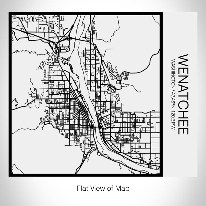 Rendered View of Wenatchee Washington Map on 17oz Stainless Steel Insulated Tumbler in Matte White with Tactile Lines