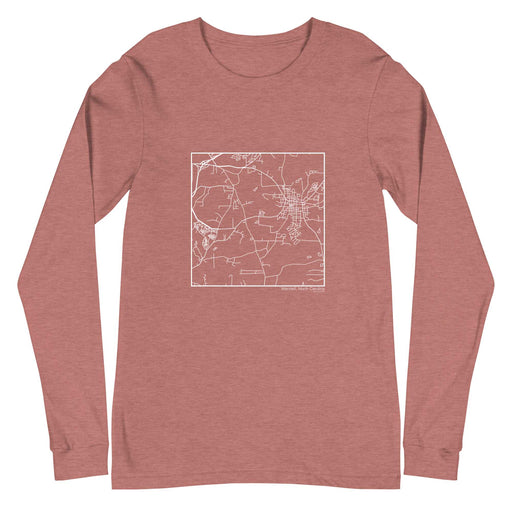Wendell North Carolina  Map Unisex Long-Sleeve T-shirt with City inscription in Heather Mauve