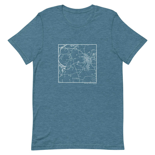 Wendell North Carolina  Map Unisex T-Shirt with City inscription in Heather Teal