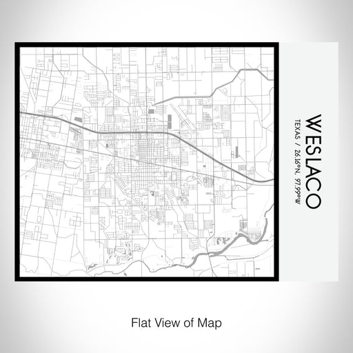 Rendered View of Weslaco Texas Map on 20oz Stainless Steel Insulated Bottle with Bamboo Top with printed classic style map