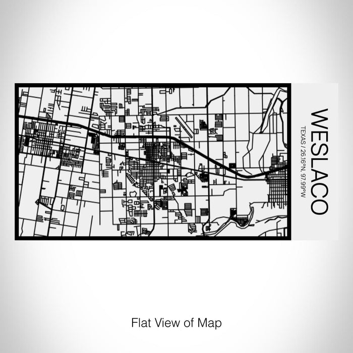 Rendered View of Weslaco Texas Map on 17oz Stainless Steel Insulated Cola Bottle in Stainless in Matte White