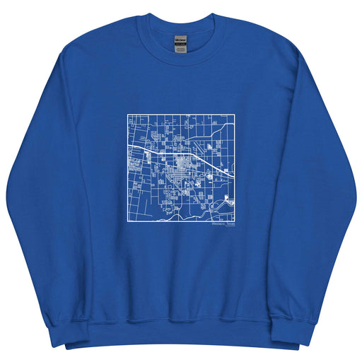 Weslaco Texas  Map Unisex Crewneck Sweater with City inscription in Royal Blue