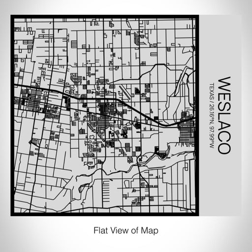 Rendered View of Weslaco Texas Map on 17oz Stainless Steel Insulated Tumbler in Tactile Lines with Succulent in Background