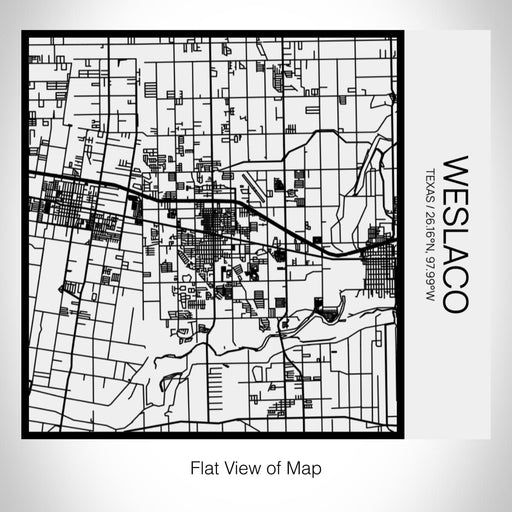 Rendered View of Weslaco Texas Map on 17oz Stainless Steel Insulated Tumbler in Matte White with Tactile Lines