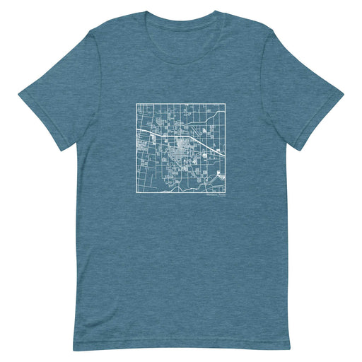 Weslaco Texas  Map Unisex T-Shirt with City inscription in Heather Teal