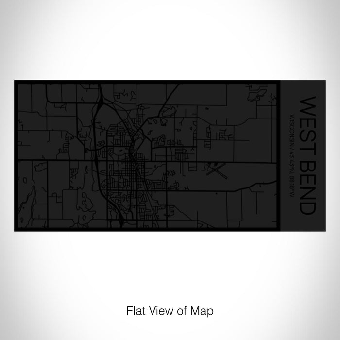 Rendered View of West Bend Wisconsin Map on 17oz Stainless Steel Insulated Cola Bottle in Stainless in Matte Black