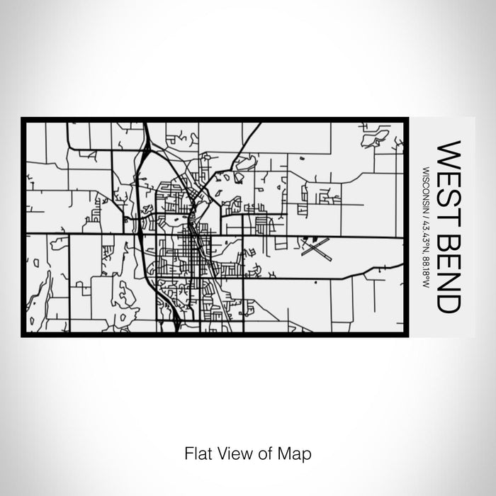 Rendered View of West Bend Wisconsin Map on 17oz Stainless Steel Insulated Cola Bottle in Stainless in Matte White