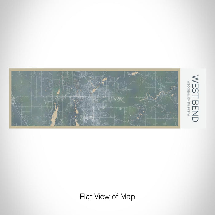 Rendered View of West Bend Wisconsin Map on 10oz Stainless Steel Insulated Cup in Afternoon with Sliding Lid