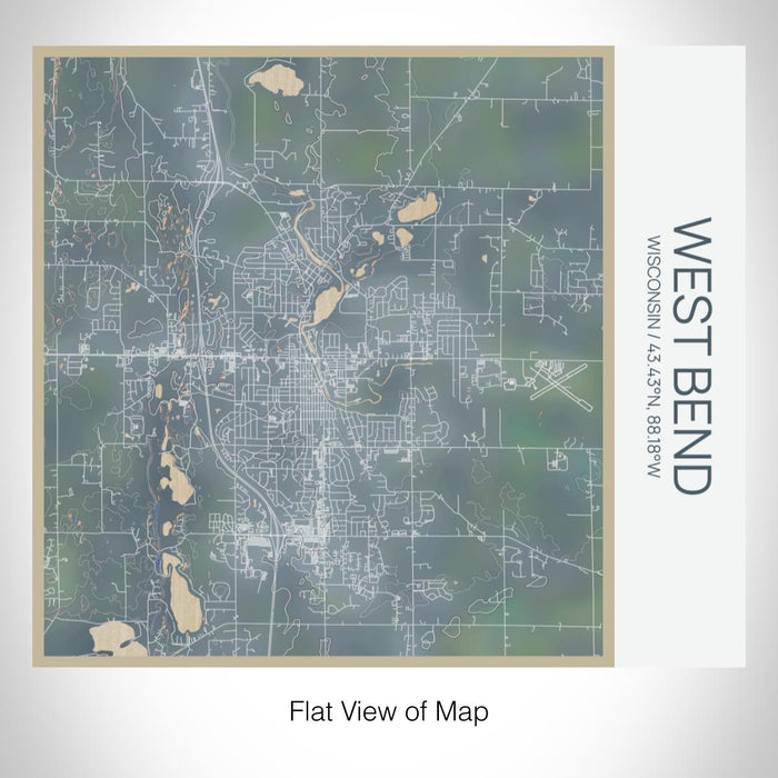 Rendered View of West Bend Wisconsin Map on 17oz Stainless Steel Insulated Tumbler in Afternoon Map Style