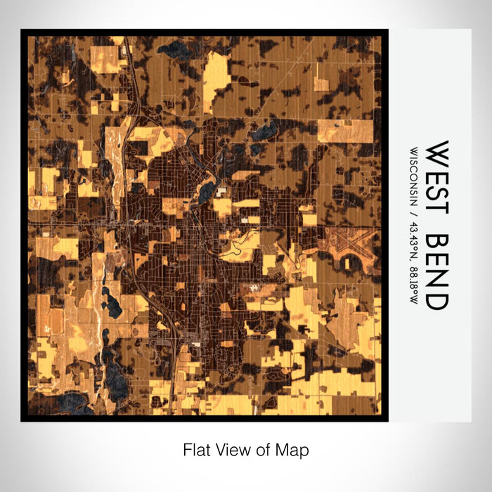 Rendered View of West Bend Wisconsin Map on 17oz Stainless Steel Insulated Tumbler in Ember Map Style