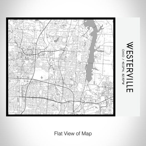 Rendered View of Westerville Ohio Map on 20oz Stainless Steel Insulated Bottle with Bamboo Top with printed classic style map