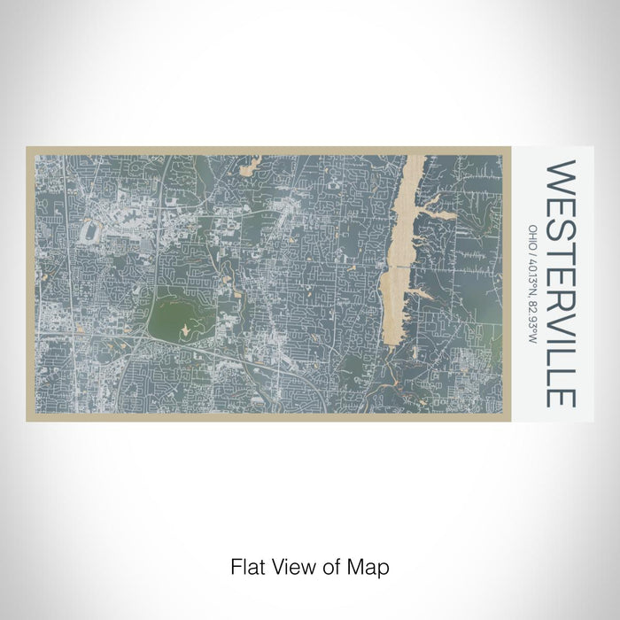 Rendered View of Westerville Ohio Map on 17oz Stainless Steel Insulated Bottle with printed afternoon style map