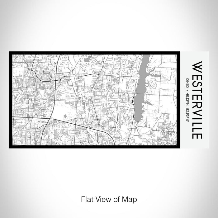 Rendered View of Westerville Ohio Map on 17oz Stainless Steel Insulated Bottle with printed classic style map