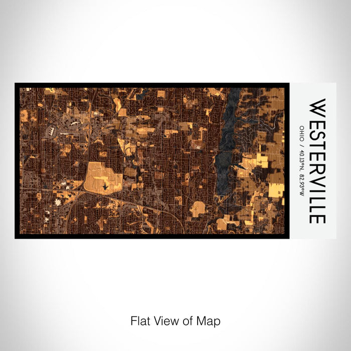 Rendered View of Westerville Ohio Map on 17oz Stainless Steel Insulated Bottle with printed ember style map