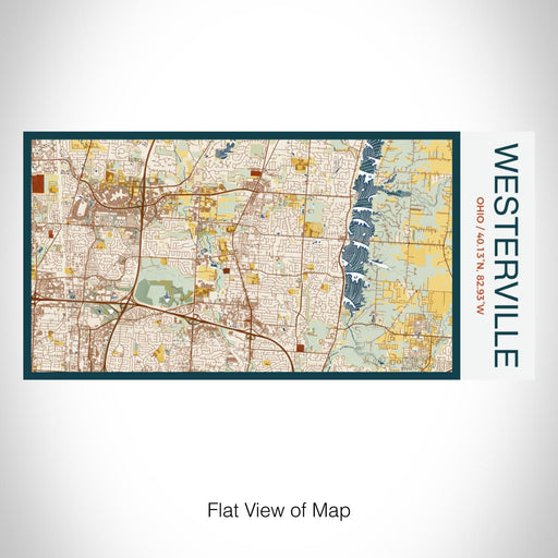 Rendered View of Westerville Ohio Map on 17oz Stainless Steel Insulated Bottle with printed woodblock style map