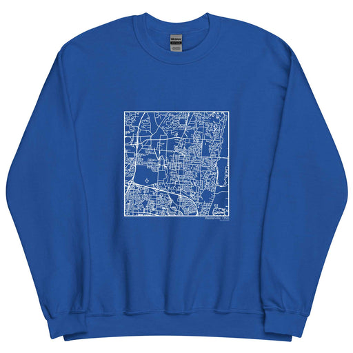 Westerville Ohio  Map Unisex Crewneck Sweater with City inscription in Royal Blue