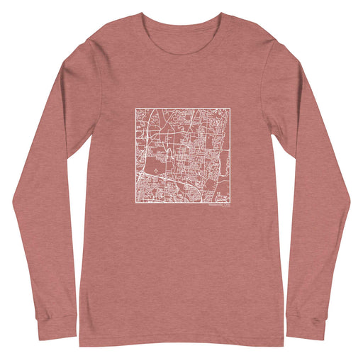 Westerville Ohio  Map Unisex Long-Sleeve T-shirt with City inscription in Heather Mauve
