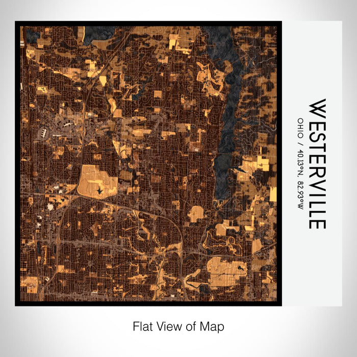 Rendered View of Westerville Ohio Map on 17oz Stainless Steel Insulated Tumbler in Ember Map Style