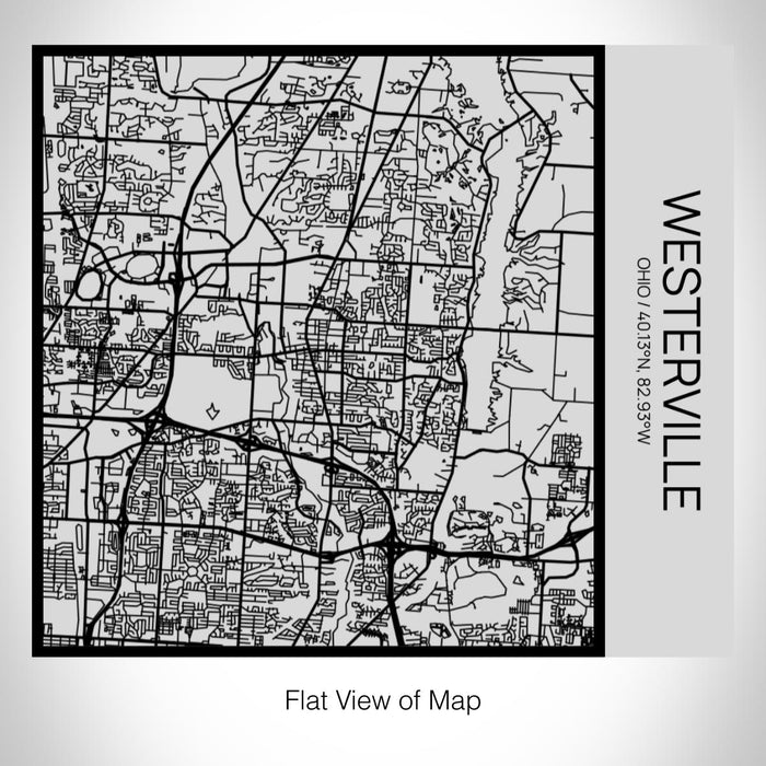 Rendered View of Westerville Ohio Map on 17oz Stainless Steel Insulated Tumbler in Tactile Lines with Succulent in Background
