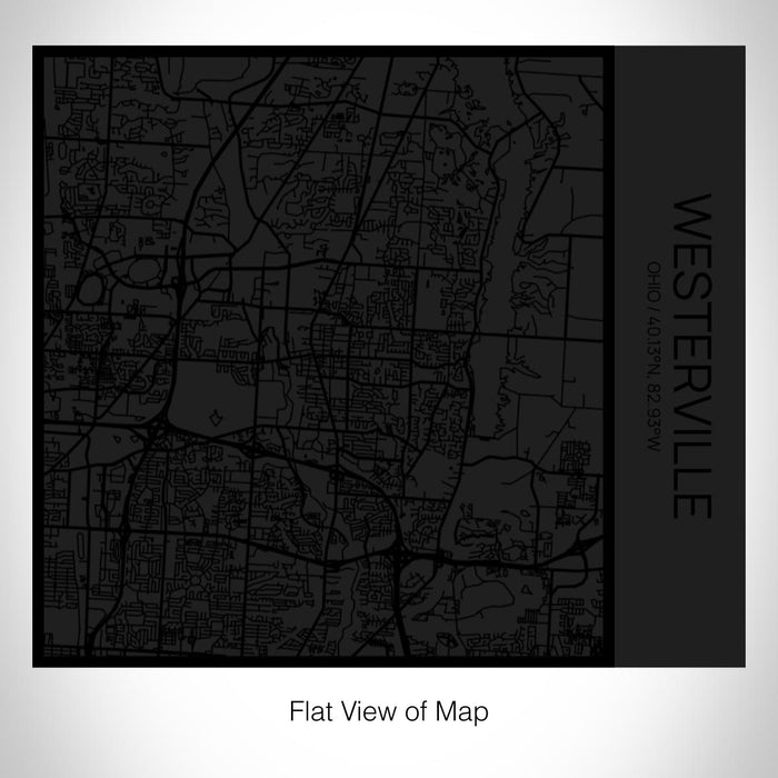 Rendered View of Westerville Ohio Map on 17oz Stainless Steel Insulated Tumbler in Matte Black with Tactile Lines