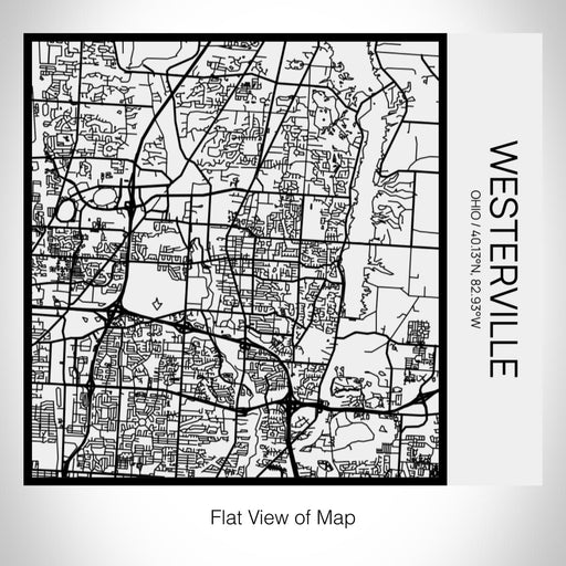 Rendered View of Westerville Ohio Map on 17oz Stainless Steel Insulated Tumbler in Matte White with Tactile Lines