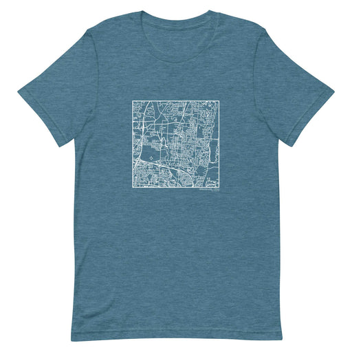 Westerville Ohio  Map Unisex T-Shirt with City inscription in Heather Teal