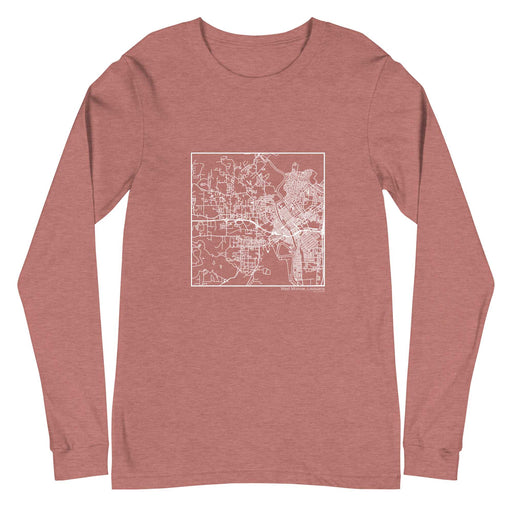 West Monroe Louisiana  Map Unisex Long-Sleeve T-shirt with City inscription in Heather Mauve