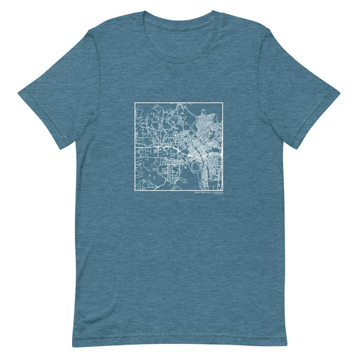 West Monroe Louisiana  Map Unisex T-Shirt with City inscription in Heather Teal