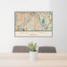 24x36 West St. Paul Minnesota Map Print Lanscape Orientation in Woodblock Style Behind 2 Chairs Table and Potted Plant